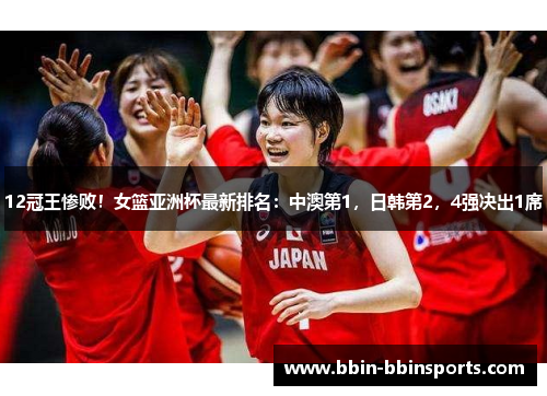 12冠王惨败！女篮亚洲杯最新排名：中澳第1，日韩第2，4强决出1席